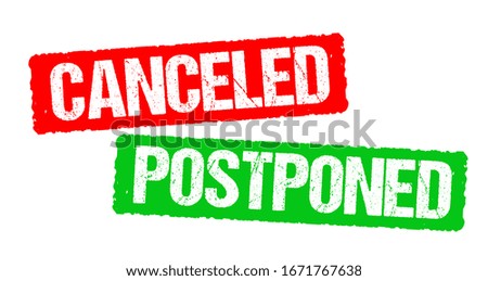 Canceled and postponed stamp vector (American spelling)	