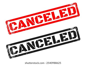 Sello CANCELADO. Sello de texto de Vector Grunge. El fondo blanco.
