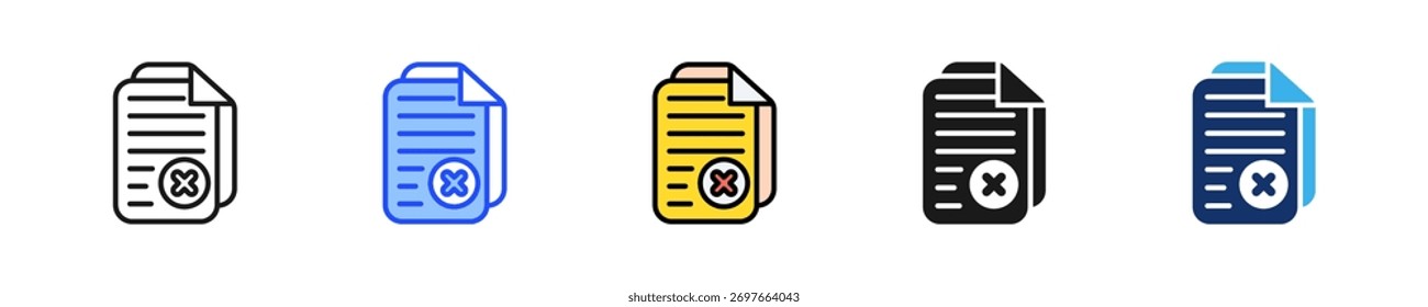 Canceled Transaction Icon Collection With Multiple Styles