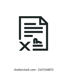 Cancellation of agreement icon isolated on white background