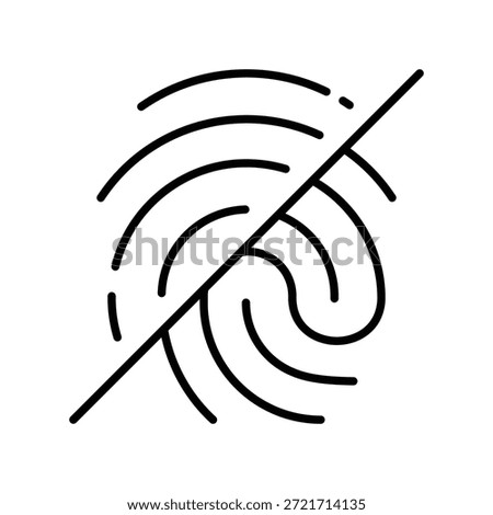 Cancellation Biometric  Vector Outline Icon EPS 10 File 