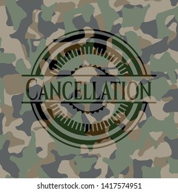 Cancellation camouflaged emblem. Vector Illustration. Detailed.