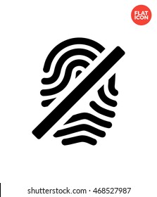 Cancellation fingerprint Icon Flat Style Isolated Vector Illustration