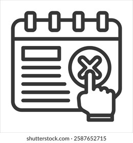 Cancellation Outline Icon Vector Illustration