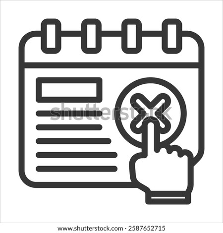 Cancellation Outline Icon Vector Illustration