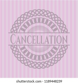Cancellation realistic pink emblem