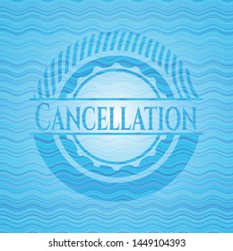 Cancellation water style emblem. Vector Illustration. Detailed.