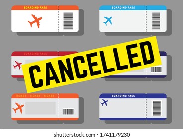 Cancelled airline tickets/boaring passes vector