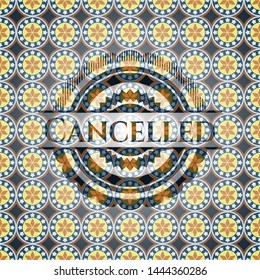 Cancelled arabesque emblem. arabic decoration.