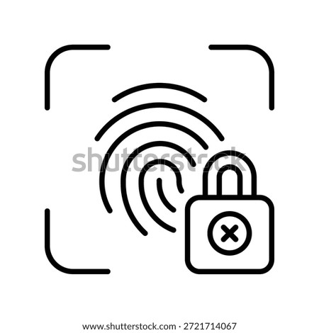 Cancelled Biometric Vector Outline Icon EPS 10 File