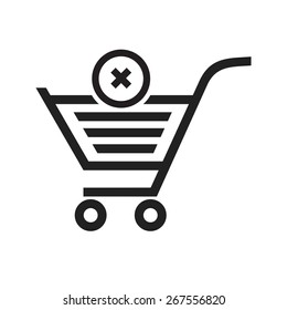 Cancelled, crossed, cart, trolley icon vector image. Can also be used for ecommerce, shopping, business. Suitable for web apps, mobile apps and print media.