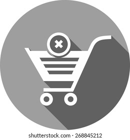 Cancelled, crossed, cart, trolley icon vector image. Can also be used for eCommerce, shopping, business. Suitable for web apps, mobile apps and print media.