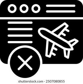 Cancelled Glyph Vector Icon Design