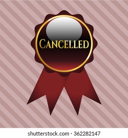 Cancelled gold shiny emblem