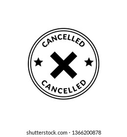 "Cancelled" label or sign
