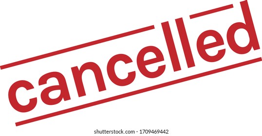cancelled lettering vector illustration red color