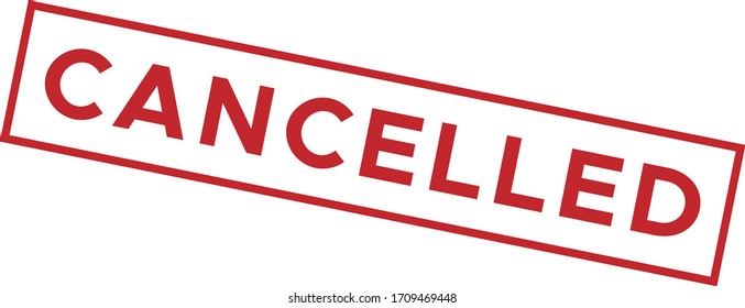 Cancelled Lettering Vector Illustration Red Color Stock Vector (Royalty ...