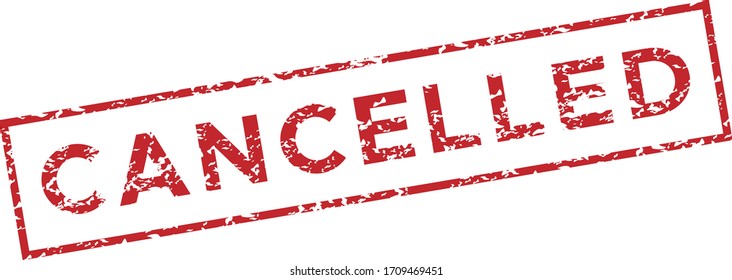 cancelled lettering vector illustration red color