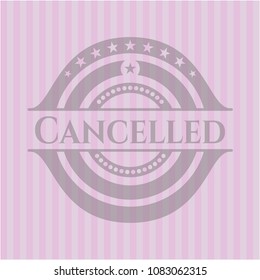  Cancelled pink emblem