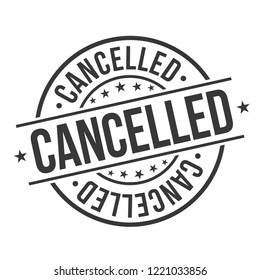 Cancelled Quality Original Stamp Design Vector Art Round Seal badge.