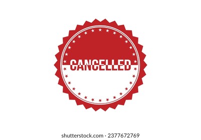 Cancelled red ribbon label banner. Open available now sign or Cancelled tag.