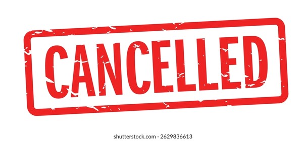 " Cancelado " Vector de sello de goma roja