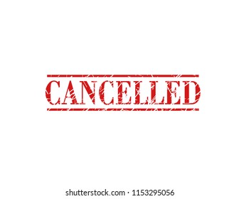 Cancelled red stamp