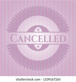  Cancelled retro style pink emblem