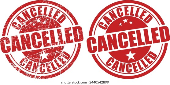 Cancelled round stamp vector design