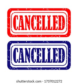cancelled rubber grunge stamp vector illustration