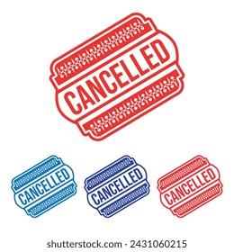 Cancelled, Rubber stamp Design vector, illustration