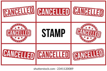 Cancelled rubber stamp vector illustration on white background. Cancelled rubber stamp