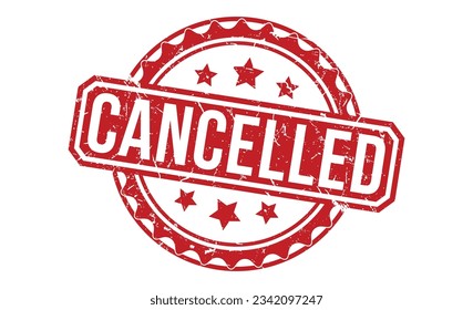 Cancelled rubber stamp vector illustration on white background. Cancelled rubber stamp