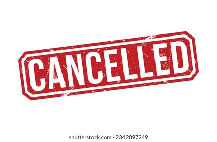 Cancelled rubber stamp vector illustration on white background. Cancelled rubber stamp