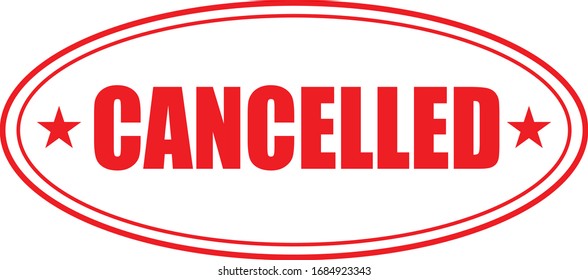 Cancelled seal label sign red stamp
