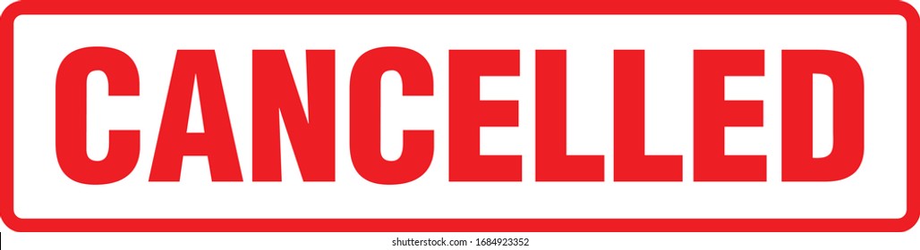 Cancelled seal label sign red stamp