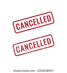 Cancelled stamp label sign vector. Cancelled grunge stamp vector