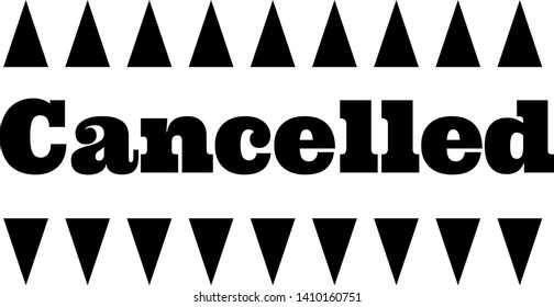 CANCELLED stamp on white background
