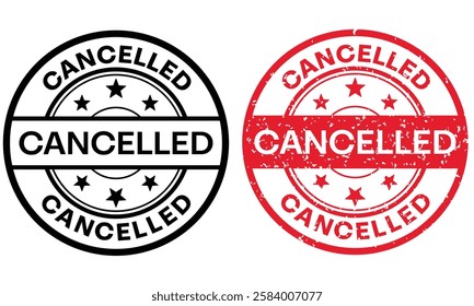 Cancelled stamp vector template illustration