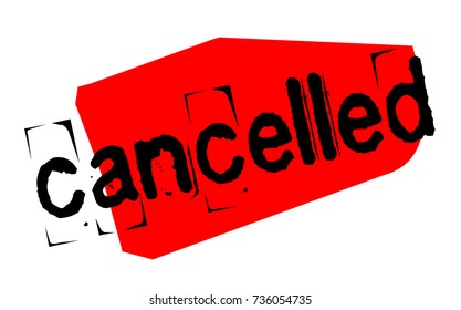 Cancelled sticker. Authentic design graphic stamp. Original series