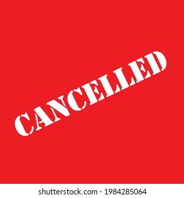 Vector de diseño tipográfico cancelado en fondo rojo