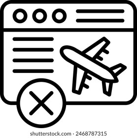 Cancelled Vector Line Icon Design