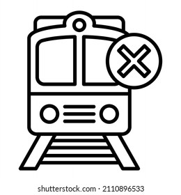 Cancelled Vector Outline Icon Isolated On White Background
