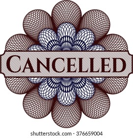 Cancelled written inside abstract linear rosette