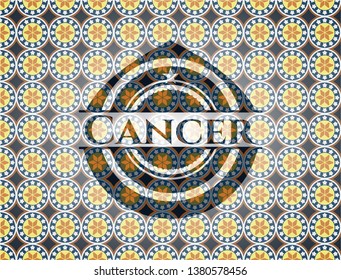 Cancer arabic emblem background. Arabesque decoration.