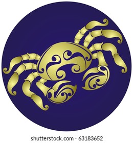 Cancer. Astrology sign. Vector zodiac