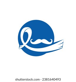 Cancer Awareness Blue Ribbon  Vector Template Design. 