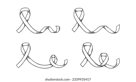 Cancer awareness day and support. Cancer awareness symbol. Sketch vector illustration isolated in white background