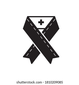 conciencia del cáncer, icono de salud sólida plana 