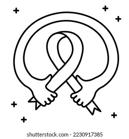 Cancer awareness icon hand drawn vector design illustration